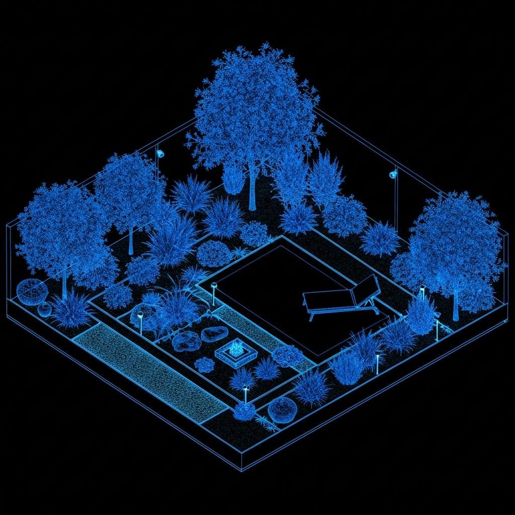 Custom landscape blueprint and 3D site plan