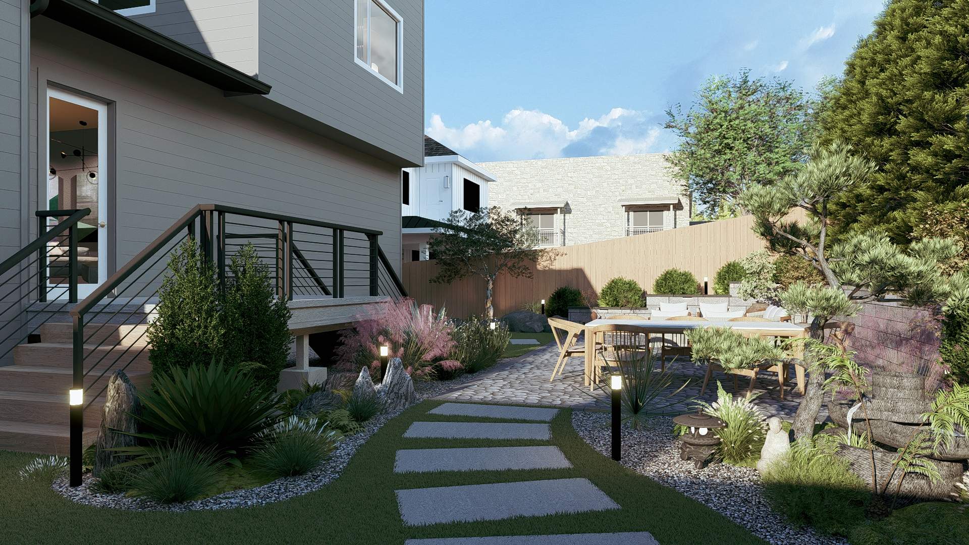 3D concept rendering of a custom OCL backyard design
