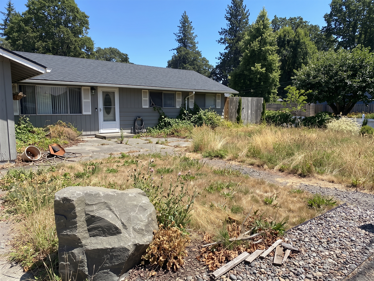 Paver Patio & Retaining Wall · Beaverton, OR, before